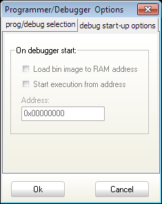 Debug Start-up Options