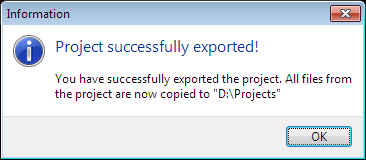 Export Project Window