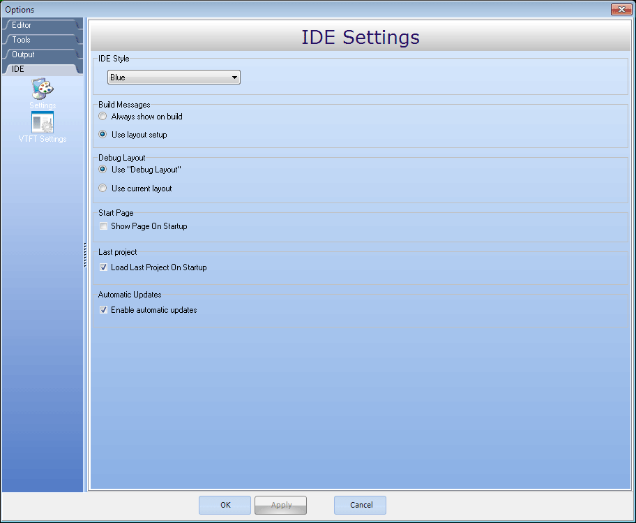 IDE Settings