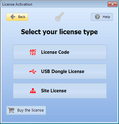 Choose license type