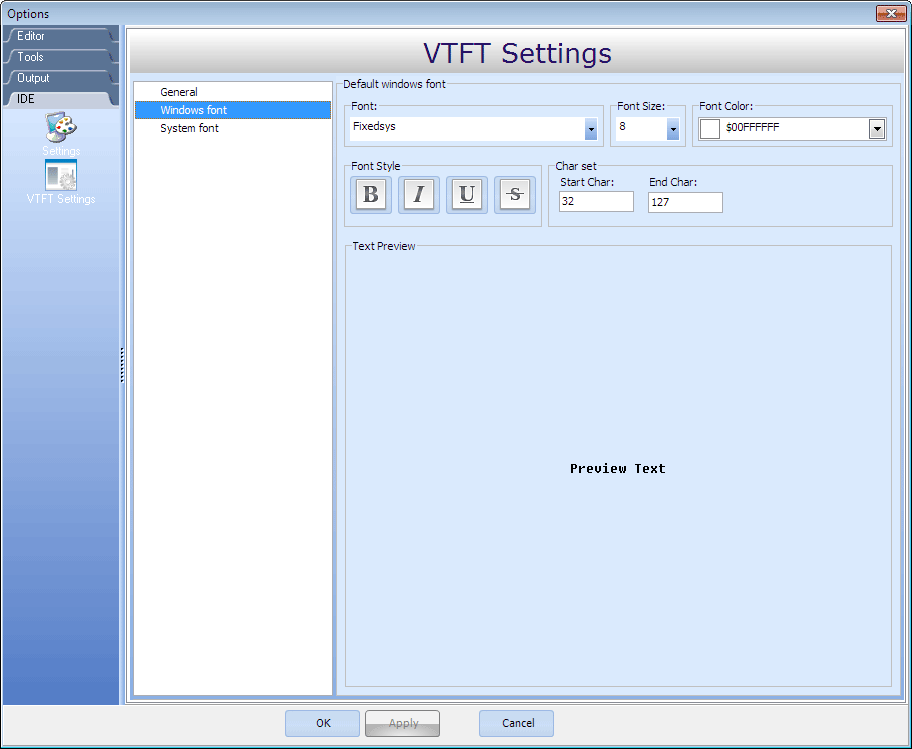 Windows Font Settings