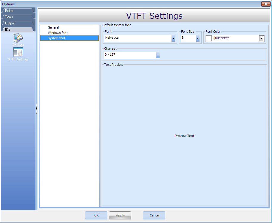 System Font Settings